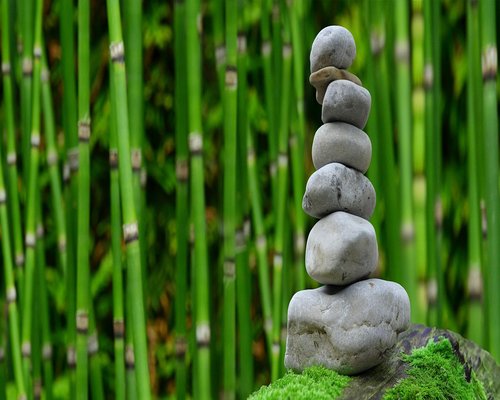 Pile of stones balanced zen style